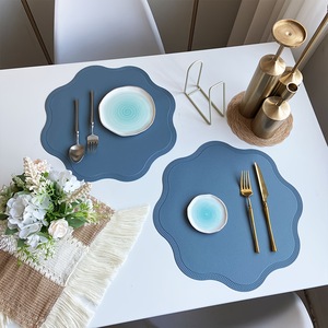 Creative Peony Flower Modern Style Eco-Friendly Gold Plated Leather Home Cup Mat Table Mat <b>Thermal</b> Insulation Meal Mat - Product Image 4