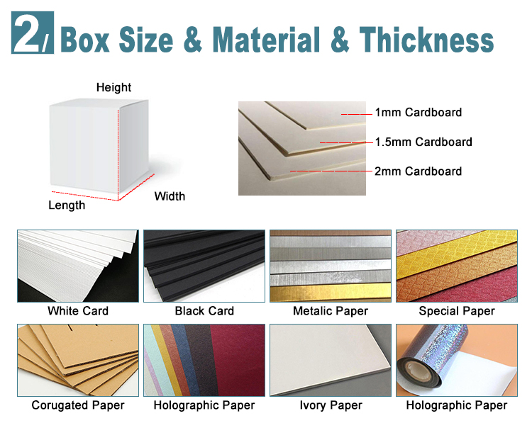 สัญลักษณ์ที่กําหนดเอง กล่องบรรจุผ้าใบ สีดําแม่เหล็ก 6