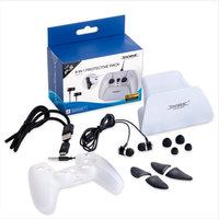 DOBE Original Ensemble de jeu 8 en 1 pour PS5 avec coque en silicone, câble de charge, écouteurs, gâchettes, support d'extension, écran
