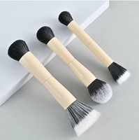 Pinceaux de maquillage professionnels à double extrémité pour le visage, pour estomper le fond de teint liquide, le correcteur, le blush, ensemble de pinceaux de maquillage vegan pour le fond de teint