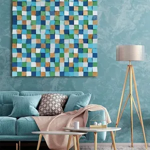 Panel de Pared de Madera de Pino Verde Oliva 3D, Azulejos de Mosaico Pintados Rústicos para Fondo de Restaurante de Estilo Mediterráneo - Product Image 6