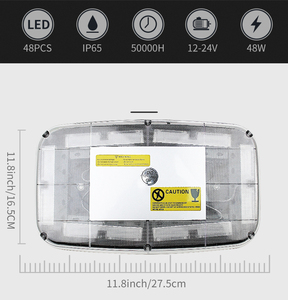 360 di vista rotante LED luce di avvertimento della barra del tetto lampeggiante lampeggiante luce stroboscopica della barra del magnete segnale di emergenza luce per il veicolo - Product Image 5