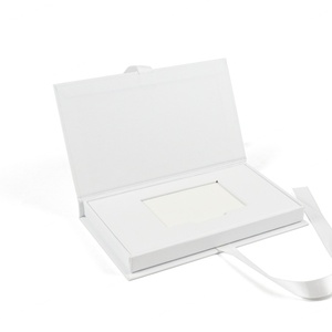 Crown Win Vip Membership Pro Gsm Credit Card and Lanyard Box Packaging Cardboard <b>White</b> Magnetic Gift Box with Satin Paper Boxes - Product Image 5