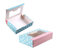 Turkish Korean Personalized Reasonable Price Paper Box Cake to Go 6 Pcs Macaron Box White Cake Pastry Paper Boxes