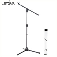 Support de microphone à bras articulé avec pince de fixation, trépied réglable en hauteur pour performances en direct, enregistrement et podcasts