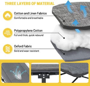 Giường xếp vải cao cấp cho người lớn, chắc chắn, êm ái, có gối, khung kim loại bền, gấp gọn được, thích hợp cho bệnh viện hiện đại, khách sạn, công viên - Product Image 5