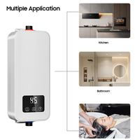 Mini chauffe-eau électrique instantané intelligent à économie d'énergie 5,5 kW pour salle de bain et cuisine, à installer sous l'évier de lavage des mains