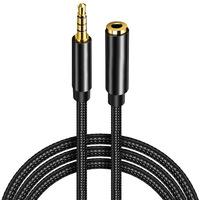 3,5mm Stereo-Klinkenstecker auf Buchse AUX-Audiokabel PVC-Ummantelung Geflochtene Abschirmung Kopfhörer-Verlängerungskabel für Lautsprecher
