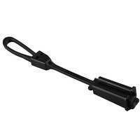 Serre-câble en fibre optique noir à pince compensée pour extérieur, en acier inoxydable, matériel de communication étanche pour système optique FTTH