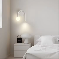 Applique murale moderne de luxe noir et blanc, luminaire d'intérieur pour la décoration de la maison, escalier, chambre, couloir, lampe murale ronde en verre