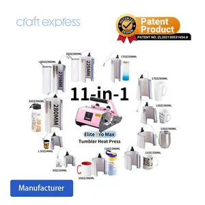 Máquina de impressão digital artesanal express 11 em 1, pro max caneca subolmação magro de transferência de calor máquina de pressão