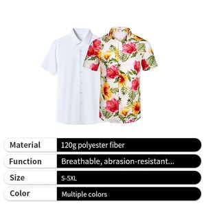 T-shirt personnalisé en polyester imprimé en 3D à la mode, imprimé sur toute la surface, imprimé plage pour hommes - Product Image 4