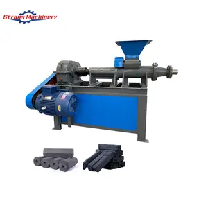 Mechanical small biomass charcoal bagasse wood coal sawdust briquette extruder forming press making machine