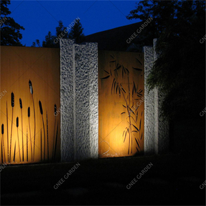 GNEE Factory Bamboo Pattern Laser Cut Corten Steel <b>Room</b> <b>Divider</b> Folding Decorative Screen Storage Function Waterproof Birthday - Product Image 6