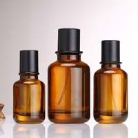 Botol Semprot Parfum Kaca Mewah Warna Amber Ukuran 30 ml 50ml 100ml yang Dapat Disesuaikan