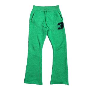 Pantalon évasé en mohair personnalisé OEM, unisexe, avec cordon de serrage, streetwear long, pantalon de survêtement évasé de haute qualité, pantalon en mohair pour homme - Product Image 5