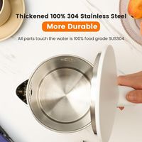 Bouilloire électrique domestique 2L en acier inoxydable, bouilloire électrique à arrêt automatique, bouilloire à eau portable