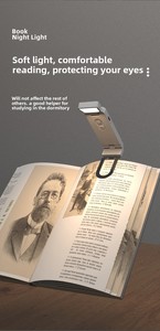 Lampe de lecture LED rechargeable par USB, à clipser, 3 modes de couleur, intensité réglable, protection des yeux, <span class=keywords><strong>pour</strong></span> lit, voyage, enfants - Product Image 5