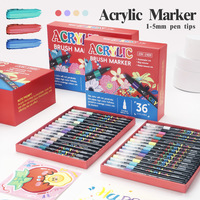 168 couleurs pointe souple en plastique acrylique marqueurs effaçables double face grande série de couleurs Art peinture ensemble enfants bricolage OEM