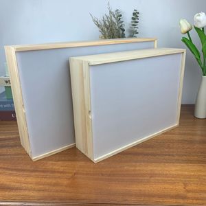 Caja de almacenamiento extraíble de madera natural, rectangular, de pino, hecha a mano, para regalo, para dulces de boda, frutos secos, embalaje. - Product Image 2
