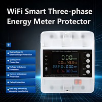 Meter Energi Cerdas Wifi Tiga Fasa 100A Pelindung Kebocoran Arus Tegangan Lebih/Kurang Meter Energi Daya kWh Bidirectional