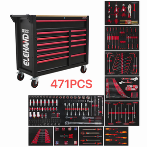 ELEHAND Wholesale Auto Repair <b>Tool</b> Cart <b>Set</b> With <b>Tools</b> 72-tooth Ratchet 7-layer Heavy-duty 471 Pieces <b>Hand</b> Push - Product Image 1