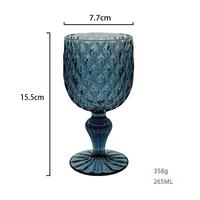 Verre à pied en verre pressé style européen ananas, bicolore (violet, bleu, vert, gris) pour la vente en gros, 270ml 300ml