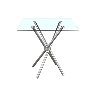 Chất Lượng Cao Kim Loại Vòng Rõ Ràng Glass Top Thức Ăn Nhanh Nhà Hàng Bảng Và Ghế Vòng Ghế Ăn Cho Nhà - Product Image 2