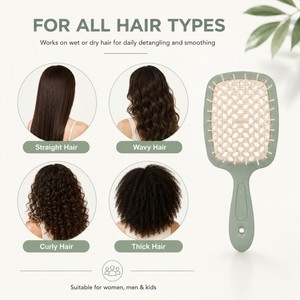 <span class=keywords><strong>Brosse</strong></span> démêlante pour <span class=keywords><strong>cheveux</strong></span> avec picots en nylon flexibles pour <span class=keywords><strong>cheveux</strong></span> secs et humides et massage du cuir chevelu OEM - Product Image 4