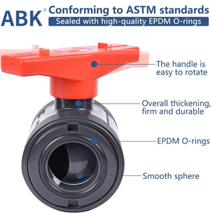 Abk công nghiệp PVC bóng van ASTM EPDM O-ring uPVC đôi đúng Công Đoàn bóng van - Product Image 4
