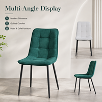 Chaise de salle à manger moderne de luxe en velours, matelassée et capitonnée, design confortable, pour hôtel et restaurant, usage commercial