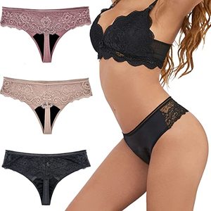 Tanga <span class=keywords><strong>de</strong></span> Encaje Sexy Nueva Sin PFAS, Bragas Menstruales <span class=keywords><strong>de</strong></span> Algodón Reutilizables <span class=keywords><strong>de</strong></span> Alta Calidad con 4 Capas a Prueba <span class=keywords><strong>de</strong></span> Fugas y Alta Absorbencia para Mujer - Product Image 2