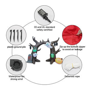 Gigante luminoso al aire libre Halloween fantasma puerta inflable decoración duradera fibra de poliéster portátil para uso en fiestas - Product Image 2