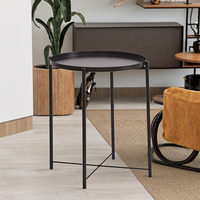 Meubles de salle à manger, table basse ronde industrielle, design minimaliste, empilable, gain de place, table en métal de qualité commerciale