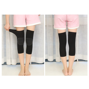 Soporte de rodilla transpirable y delgado para verano, tubo corto, color piel, talla única para adultos, masaje saludable - Product Image 4