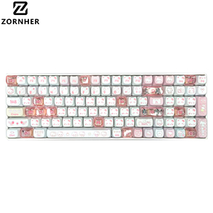 Zornher ZH100 98 Percent Mechanical <strong>Keyboard</strong> Wireless With Numpad Pink <strong>Hello</strong> <strong>Kitty</strong> Gaming <strong>Keyboard</strong> Cute Design - Product Image 1