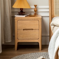 Table de chevet de luxe en bois de chêne, meuble de chambre moderne et minimaliste en bois massif, table de rangement