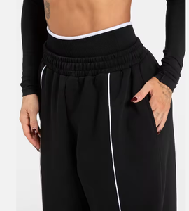 Personnaliser les pantalons baggy à double taille et à jambes larges <span class=keywords><strong>pour</strong></span> femmes pantalons de survêtement <span class=keywords><strong>pour</strong></span> femmes vente en gros de pantalons de haute qualité - Product Image 5