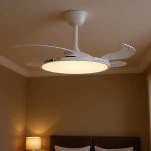 Ventilador de Techo LED de 42 Pulgadas con Luz, Montaje Empotrado, Motor DC, Control Remoto, 3CCT, Regulable, Blanco, para Dormitorio Interior - Product Image 2