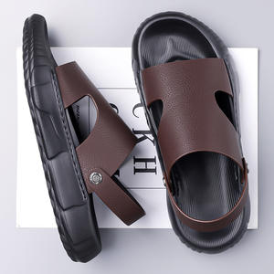 Sandales d'été pour hommes en cuir véritable, respirantes, antidérapantes, à semelle souple, décontractées, à bout ouvert, légères, au-dessus du genou, pour la plage - Product Image 4