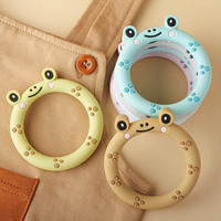 Custom Groothandel Fabrikant Kikker Bpa Gratis Silicone Tandjes Speelgoed Fopspeen Armband Ring Silicone Baby Bijtring