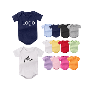Oem Custom Newbron vestiti per neonata tinta unita tutina pettinata 100% da bambina in cotone semplice vestiti per ragazzi tutine per bambini - Product Image 1