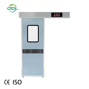 अस्पतालों के लिए विजुअल विंडो स्वचालित स्विंग ओपन के साथ अनुकूलित आधुनिक डिजाइन गैल्वेनाइज्ड स्टील डबल लीफ क्लीन रूम दरवाजा