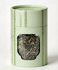 Boîte cylindrique en papier avec fenêtre transparente, design personnalisé pour l'affichage du thé en vrac - Product Image 1