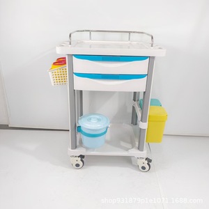 Carrito de Hospital ABS de Tres Niveles con Cajones y Ruedas para Uso en Estaciones de Enfermería - Product Image 3