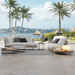 Corde de patio de style moderne, bande extérieure en aluminium, salon, canapé en forme de L, meubles d'extérieur de jardin - Product Image 1