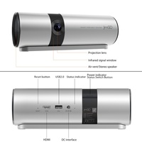 Projecteur LED intelligent Android JmGO P2 1080P édition internationale avec batterie intégrée - Système de cinéma maison portable