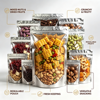 Sachets Doypack Holographiques Personnalisés Durables avec Fenêtre Transparente et Fermeture Zip Refermable pour Emballage de Noix et Snacks, Qualité Alimentaire, Vente en Gros