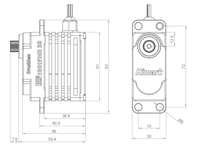 Servos numériques RC Himark HF10019MG 100kgf.cm 0.19S/60 avec boîtier entièrement métallique, engrenages en acier, moteur sans balais et retour d'information numérique pour véhicules télécommandés