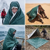 Couverture Thermique d'Urgence Extérieure, Couverture Réfléchissante en Aluminium pour le Bushcraft, le Camping et la Survie